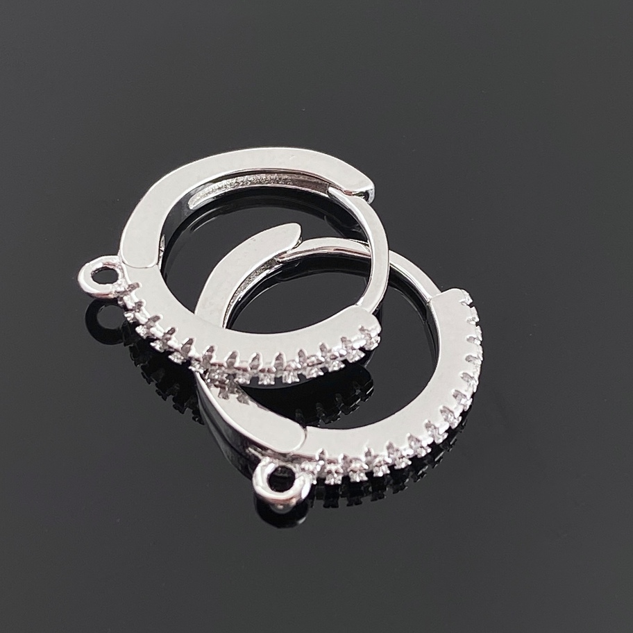 Швензы кольца с цирконами 15 мм. Серебро 925