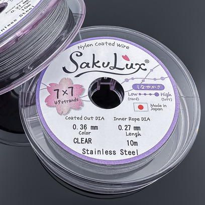 Ювелирный тросик стальной SakuLux 49 струн 0.36 мм. 10 метров. Япония