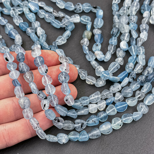Аквамарин (Берилл). Бусины 7-10 мм. Нить 40 см. Аквамарин (Берилл). Бусины 7-10 мм. Нить 40 см.