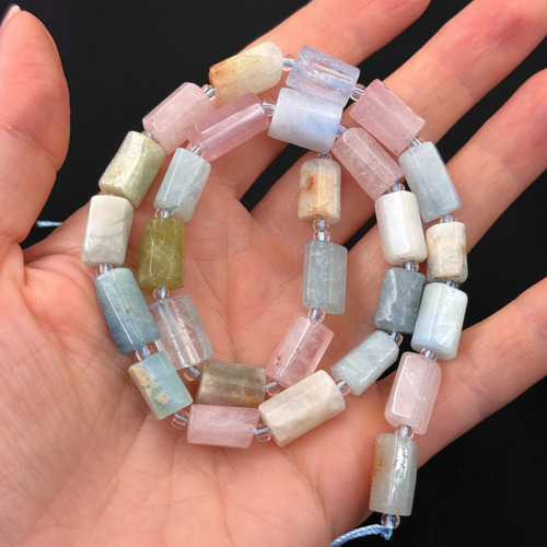 Берилл (Аквамарин, Морганит, Гелиодор). Столбик 7*12 мм, Нить 40 см Берилл (Аквамарин, Морганит, Гелиодор). Столбик 7*12 мм, Нить 40 см